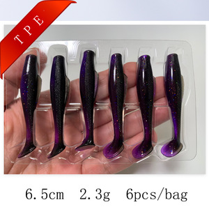 6 leurres souples en TPE de 60 mm, 2,3 g, queue en T, flottants, pour la pêche au bar et au lucioperche - Product Image 5