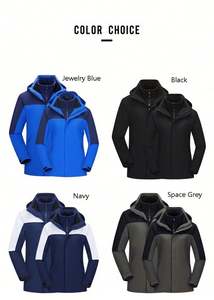 Blousons d'hiver classiques pour hommes, imperméables, coupe-vent, avec fermeture éclair, respirants, à motifs imprimés, grandes tailles - Product Image 5