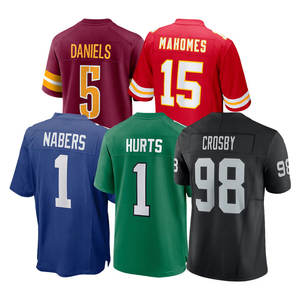 قمصان كرة القدم الأمريكية الجاهزة للشحن، مطرزة بأرقام اللاعبين: 1 هيرتس، 26 باركلي، 15 ماهومز، 22 هاريس، 10 نيكس، قمصان مخصصة - Product Image 5
