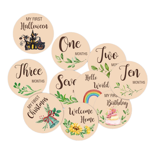 Personnalisable en bois bébé mensuel jalon carte calendrier fête Animal Photo Prop bébé mois souvenir, signe de <span class=keywords><strong>naissance</strong></span> en bois - Product Image 1