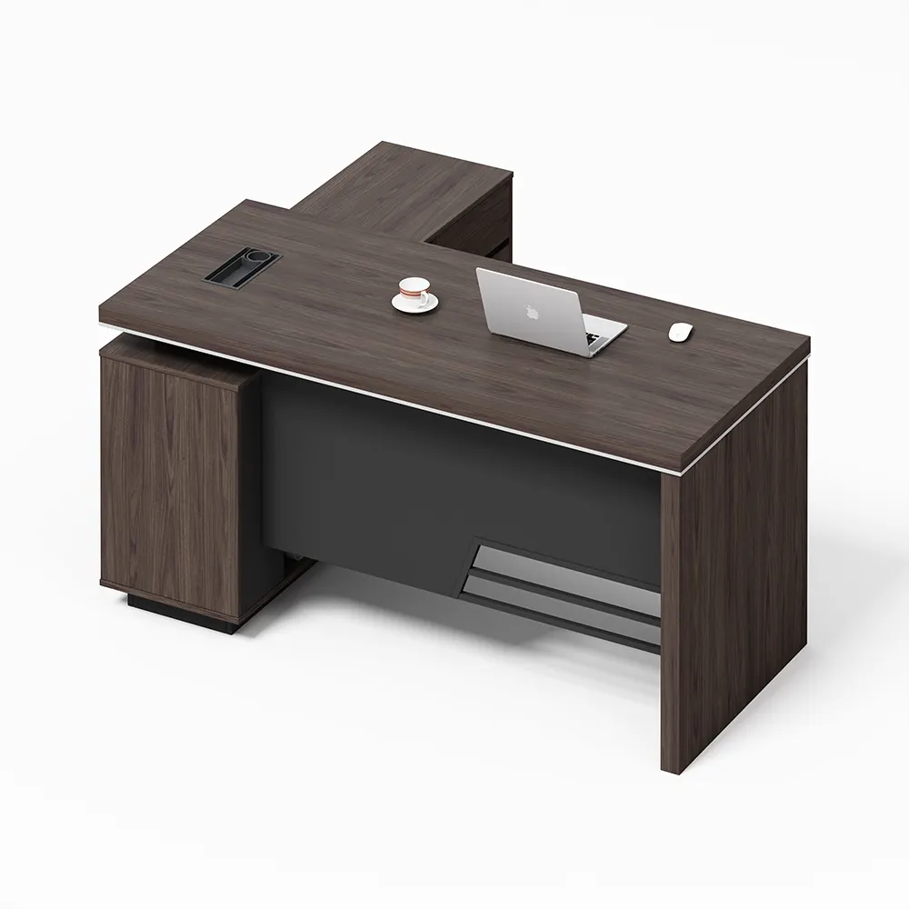 High quality Modern wooden Office Desk L Shape manager Secretary table Office furniture wood Walnut table