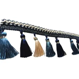 A cortina Acessórios 9CM Poliéster Lace Cortina Tassel Fringe Fruta Verão Janela Cortinas Tulle 100% Poliéster Moderno CN;ZHE