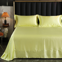 Ensemble de draps de lit d'été de luxe en tissu anti-bactérien 200TC à motif de Noël, 3 pièces, aspect soie