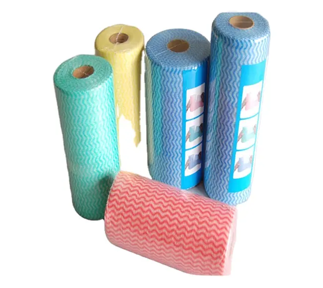 Super Spunlace cross lapping printed nonwoven roll for cloths