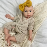 Poupée Reborn Artisanale CE/CPC Peinte à la Main 18 Pouces, Poupée Nouveau-né Douce en Silicone Intégral, Lavable, Bouche/Ongles Ouverts, Jouet Cadeau de Noël pour Fille