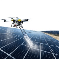 Drone intelligent d'entretien de panneaux solaires à navigation automatique, pulvérisation d'eau haute pression, quadricoptère en alliage d'aluminium pour fermes photovoltaïques