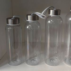 Botella de Agua Deportiva de Plástico Personalizada, Ecológica, Libre de BPA, de Grado Alimenticio, Boca Pequeña, Cuerpo Recto, con Tapa de Acero Inoxidable - Product Image 6