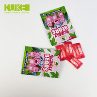 Sacs en plastique Mylar à fermeture éclair doux au toucher de 3,5 g, 7 g, 14 g, petits sacs pour bonbons et gommes avec logo personnalisé