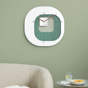 Wall <b>Clock</b> Geometric Shape <b>Silent</b> Quartz Movement Battery Powered Living Room Decor Modern Minimalist Design - Product Image 1