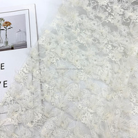 Tissu en dentelle 3D brodé de perles et de sequins, 100 % polyester, élégant, sexy et luxueux pour fêtes de mariage 2025