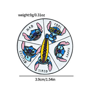 Insignias de Metal de personaje de dibujos animados americano europeo, broche de tesoros interestelares pintados, accesorios, alfileres, puntada, aceite de goteo de aleación - Product Image 4