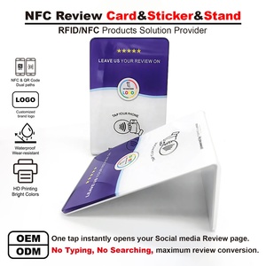 Espositore da Tavolo per Hotel con Codice QR Dinamico, <span class=keywords><strong>Recensioni</strong></span> Google, NFC, RFID, Impermeabile, Mini Tag Card, Supporto Personalizzato in Acrilico Spesso per Tessere Associative - Product Image 1