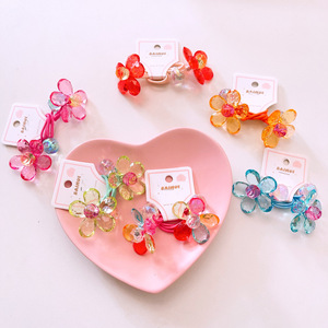 Summer New Children's Transparent Jelly <strong>Colored</strong> Flowers Wrapped Around a Leather Band Sweet Cute Head <strong>String</strong> for Baby - Product Image 2
