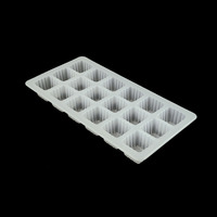 Boîte en plastique blister jetable personnalisée à 18 grilles récipient rectangulaire d'emballage alimentaire de 5mm d'épaisseur pour gâteau et boulettes de riz