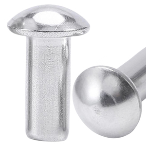 10 pièces/sac Rivets pleins à tête ronde en acier inoxydable 304 de qualité supérieure M2-M8 Grade A2-70 Plage de serrage 2-8 867 - Product Image 1