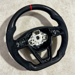 Volant en Suédine pour <span class=keywords><strong>Seat</strong></span> <span class=keywords><strong>Leon</strong></span> <span class=keywords><strong>Cupra</strong></span> Mk3 2013 2014 2015 2016 2017 2018 2019 Volant en Fibre de Carbone - Product Image 6