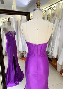 2025 потрясающий декорированный сексуальный корсет с кристаллами на цепочке атласное платье для выпускного вечера с блестками вечернее платье-Русалка - Product Image 5