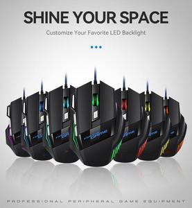Souris de jeu 7D, design ergonomique, souris filaire de jeu, 2400 DPI, rétroéclairée, optique, pour droitier, pour joueur - Product Image 6