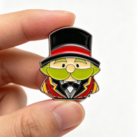 Épinglette en émail personnalisée de cirqueur de dessin animé, badge métallique avec attache en caoutchouc noir pour collection et décoration de mode sur le thème des personnages de cirque