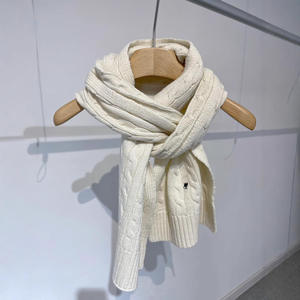 Écharpe en <span class=keywords><strong>laine</strong></span> brodée RL Ruff, tricotée, chaude, résistante au froid, en lin, passe-partout - Product Image 4