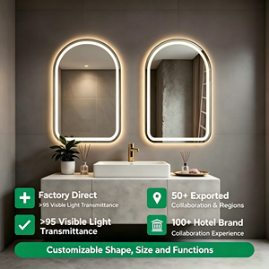 Miroir <span class=keywords><strong>de</strong></span> <span class=keywords><strong>salle</strong></span> <span class=keywords><strong>de</strong></span> <span class=keywords><strong>bain</strong></span> LED rétroéclairé à commande tactile avec anti-buée, vente en gros directe usine pour l'hôtellerie (approvisionnement en gros) - Product Image 1