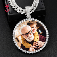 Collier Médaillon Photo Personnalisé Hip Hop en Argent Sterling 925 avec Moissanite, Bijou Glacé pour Hommes et Femmes