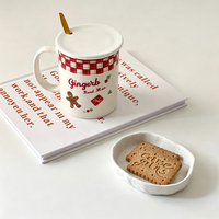 Ensemble de vaisselle en céramique de 8 pouces avec un charmant dessin animé du Père Noël, assiette à dessert en porcelaine, bol à soupe, tasse à thé pour le goûter, pour la maison et les cadeaux