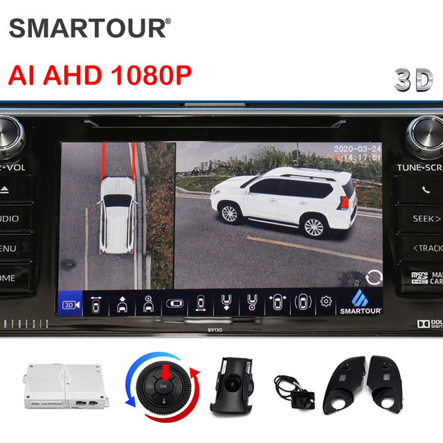Smartour 1080P AHD 4K Camera Panoramic 3D 360 Degree Bird View System Car DVR Rear View Camera 360 Degree Camera for Car Vehicle