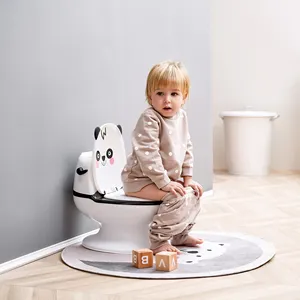 ชักโครกเด็กทารกรูปหมีการ์ตูน,ที่นั่งเทรนเนอร์ห้องน้ำสีชมพูพร้อมเสียงชักโครก