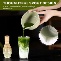 Ensemble de fouets Matcha Ensemble de matcha en céramique avec support de fouet pour bol Matcha Fouet en bambou Matcha, cuillère, tamis pour cadeaux de Noël