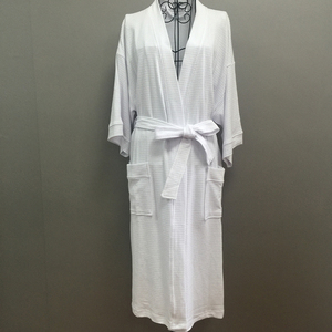 High Quality Cotton Waffle Bathrobe Luxury Hotel Robe Soft Comfortable Short-sleeved Bathrobes