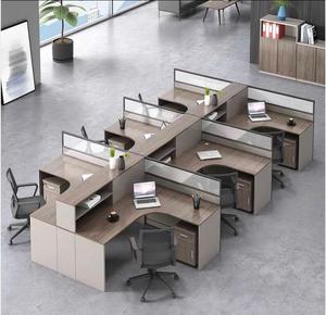 현대 모듈 식 사무실 가구 세트 직원 책상 칸막이 워크 스테이션 파티션 테이블 의자 국 드 Travail 사무실 테이블 - Product Image 3