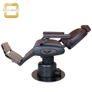 Silla de peluquero eléctrica multiusos reposacabezas de silla de peluquero de estilo hidráulico reclinable para silla de peluquero marrón paquete dorado - Product Image 6