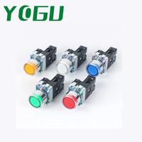 22MM IP65 Plastik Elektronik Tombol Tekan Sementara Lampu LED Merah Pengunci Otomatis Pengaturan Ulang Otomatis 1NO 660V Model LAY7-11DN