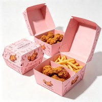 Boîtes d'emballage pour restauration rapide personnalisées en gros, boîtes à hamburgers, boîtes à frites et sacs repas de qualité alimentaire