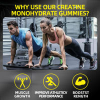Permen Creatine OEM 5000mg Pembangun Otot Creatine Monohydrate Label Pribadi Permen Creatine Bebas Gula Rasa Blueberry