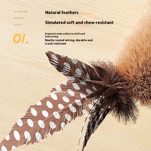 Smart elettrico ricaricabile con tocco di peluche attivato passero cinguettio Tweet movimento interattivo per animali domestici ali che sbattono uccello giocattolo per gatti - Product Image 3