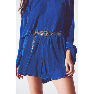 Short plissé bleu - Product Image 1