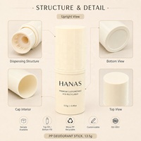 Tube d'emballage de parfum solide brillant personnalisé, conteneur de déodorant à remplissage par le haut/le bas avec bouchon à clapet en PP mono de 13,5 g, vente chaude
