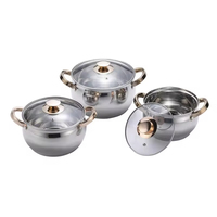 Ensemble de casseroles au design moderne en acier inoxydable marmite en métal pour la cuisine