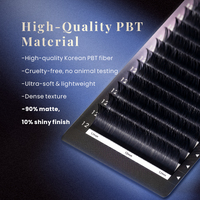 Extensions de cils artisanales en fibres PBT Premium, effet naturel brillant mat, 7 mm, douces, véganes, sans cruauté animale, fournisseur en gros ODM/OEM