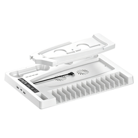 Support de refroidissement pour PS5 Slim Pro, avec chargeur double pour manettes PS5, support de rangement pour jeux et crochet pour casque, compatible avec la console PS5