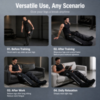 360 °   Bottes de massage à air comprimé enveloppantes pour les jambes, appareil professionnel gonflable pour la circulation sanguine et la relaxation musculaire