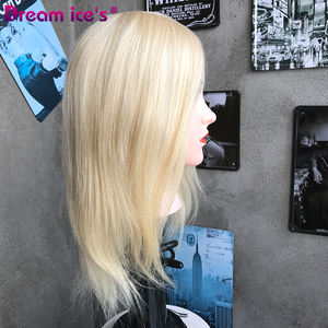 DREAM.ICE Professional 613 # Blonde Real Human Hair Salon Mannequin pour le tressage des cheveux <span class=keywords><strong>et</strong></span> l'entraînement au coiffage <span class=keywords><strong>Tête</strong></span> d'entraînement au maquillage - Product Image 3
