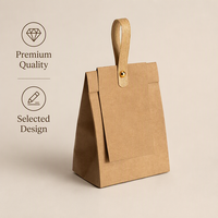Sac cadeau vintage en papier kraft écologique et durable, rouge, pour emballage de thé, café, biscuits et produits de boulangerie, avec poignée et anse de suspension