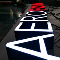Lettres en relief LED personnalisées pour devanture commerciale, enseigne de logo d'entreprise, signalétique extérieure en acrylique et acier inoxydable pour magasin