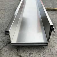 Gouttière en acier inoxydable 304 201 sur mesure, couleur argent, avec support métallique