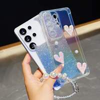 Coque de téléphone 3D en forme de cœur avec perles et design transparent, avec chaîne, pour iPhone 17 Pro Max, 17e, 16e, 15 et iPhone 18 Pro – Vente Flash