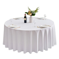 Nappe Ronde Unie en Polyester pour Vente en Gros, Taille Personnalisée, Hôtels, Banquets, Mariages, Fêtes, Housse de Table Ronde pour Dîner