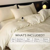 Draps de lit simples pour hôtel et maison de luxe léger Ensemble de six pièces Housse de couette et taie d'oreiller en jacquard dans un emballage de boîte cadeau